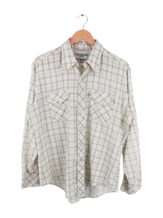 Campus Other - Vintage 70s Plaid Western Shirt USA Made Button Up Cowboy Mens L 16 16.5